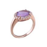 An amethyst and diamond ring