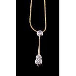 A diamond drop necklace