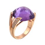 An amethyst and diamond dress ring