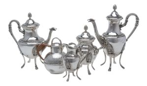 An electro-plated four piece tea and coffee service