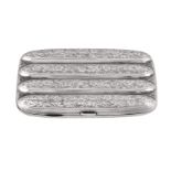 A silver rounded rectangular four cigar case by William Henry Sparrow