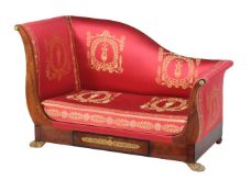 A pair of mahogany and gilt metal mounted day beds