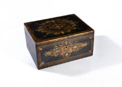 ‡ ϒ A Napoleon III ebonised and mother-of-pearl inset Nécessaire de Voyage dressing case