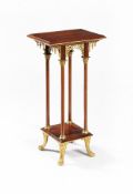 ‡ A French padouk and mahogany and gilt bronze mounted ‘orientalist’ pedestal