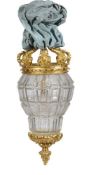 A gilt metal and glazed ceiling light in Louis XIV taste