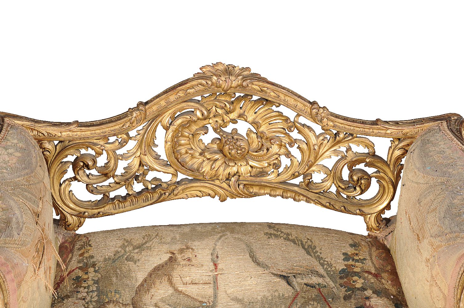 A pair of French carved giltwood and composition window seats - Image 5 of 5