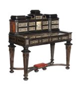 ϒ An Italian ebony and ivory inlaid writing desk