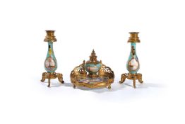 ‡ A French enamel decorated Paris porcelain and gilt metal mounted desk