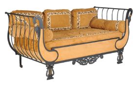 A painted cast iron sofa, in Empire style