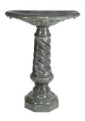 An Italian Green serpentine marble pedestal