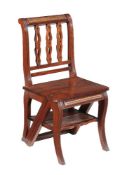 A mahogany metamorphic library chair