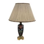 An Oriental cloisonné enamel vase fitted as a table lamp