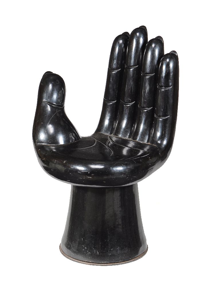 An ebonised hardwood chair in the form of a hand - Image 2 of 2