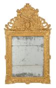 A French Regence carved giltwood wall mirror