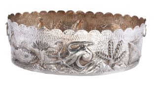 An Italian silver coloured oval jardinière