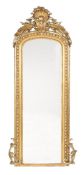 A Victorian gilt and parcel silvered wood and composition pier mirror