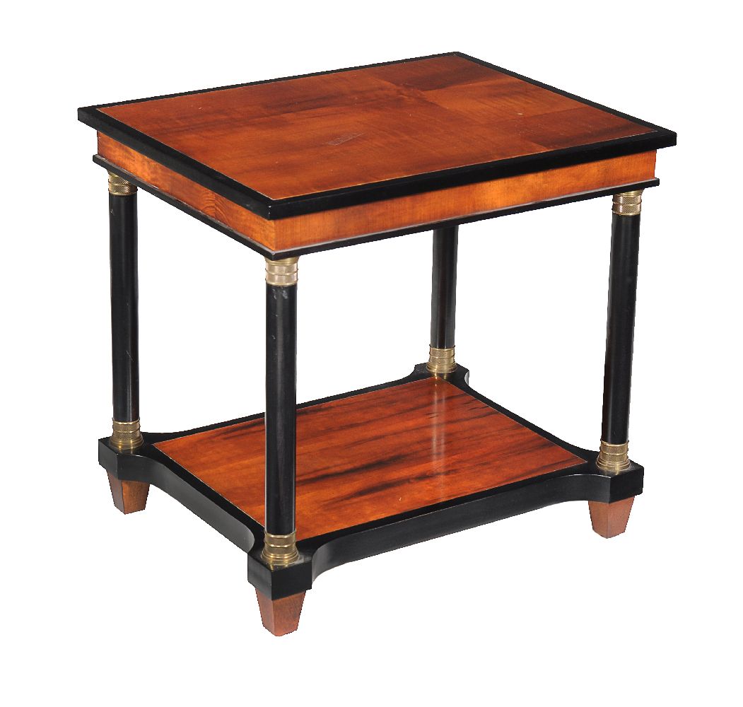 A pair of walnut and ebonised occasional tables - Image 2 of 3