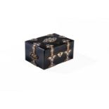 ‡ A French gilt metal & champlevé enamel mounted ebonised wood box in the Orientalist taste by Alpho