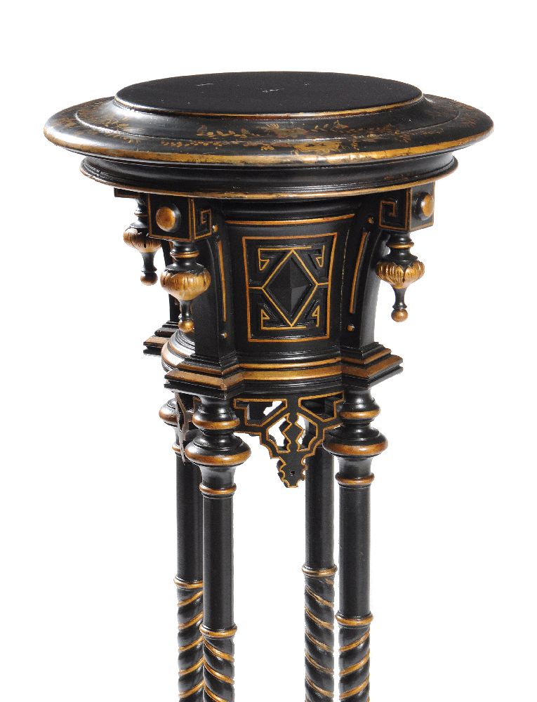 ‡ A French black and gilt japanned pedestal - Image 3 of 4