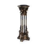‡ A French black and gilt japanned pedestal
