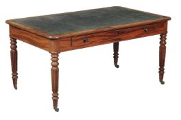 A George IV mahogany library or writing table