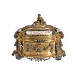 A French gilt metal and enamelled casket by Tahan of Paris