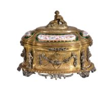 A French gilt metal and enamelled casket by Tahan of Paris