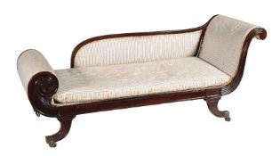 A Regency mahogany chaise longue