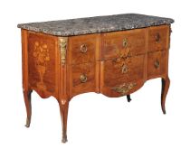 ϒ A French kingwood and marquetry inlaid commode