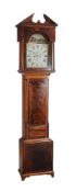 A George III Irish mahogany and line inlaid longcase clock