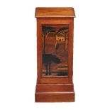 An Art Nouveau mahogany and inlaid domestic post box