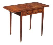 ϒ A George III mahogany and rosewood crossbanded Pembroke table