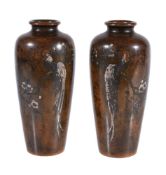 A Small Pair of Japanese Bronze Vases