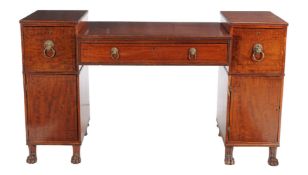 A Regency mahogany and ebony inlaid sideboard