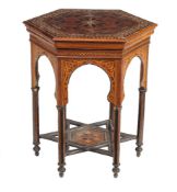 A Syrian marquetry inlaid occasional table