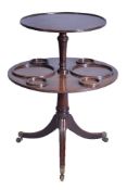 A George III mahogany two tier dumb waiter