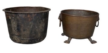 A Victorian copper and brass mounted log bin in Regency style