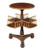 A Victorian burr walnut and parcel gilt occasional table