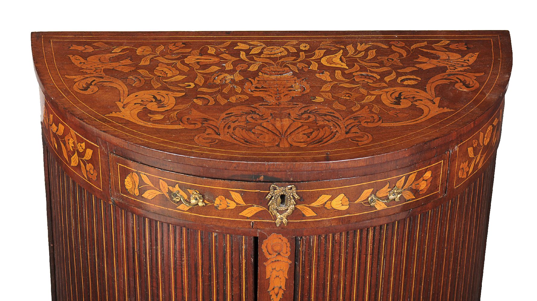 A Dutch mahogany and marquetry inlaid side cabinet - Image 2 of 2