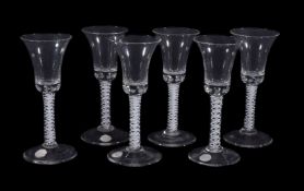 A set of eight opaque-twist wine glasses