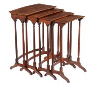 ϒ A nest of Regency rosewood quartetto tables