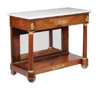 A Louis Philippe mahogany and gilt metal mounted console table