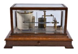An oak cased barograph, Ross, London
