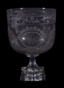 A large engraved commemorative and dated rummer of Napoleonic Wars interest