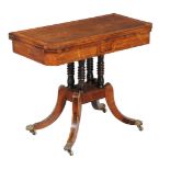 ϒ A Regency rosewood and satinwood banded card table