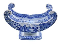 A Spode blue and white printed pearlware cheese cradle or coaster