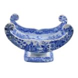 A Spode blue and white printed pearlware cheese cradle or coaster