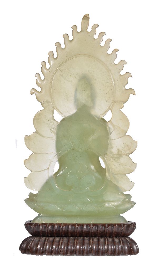 A Chinese jadeite figure of Buddha Shakyamuni - Image 3 of 3