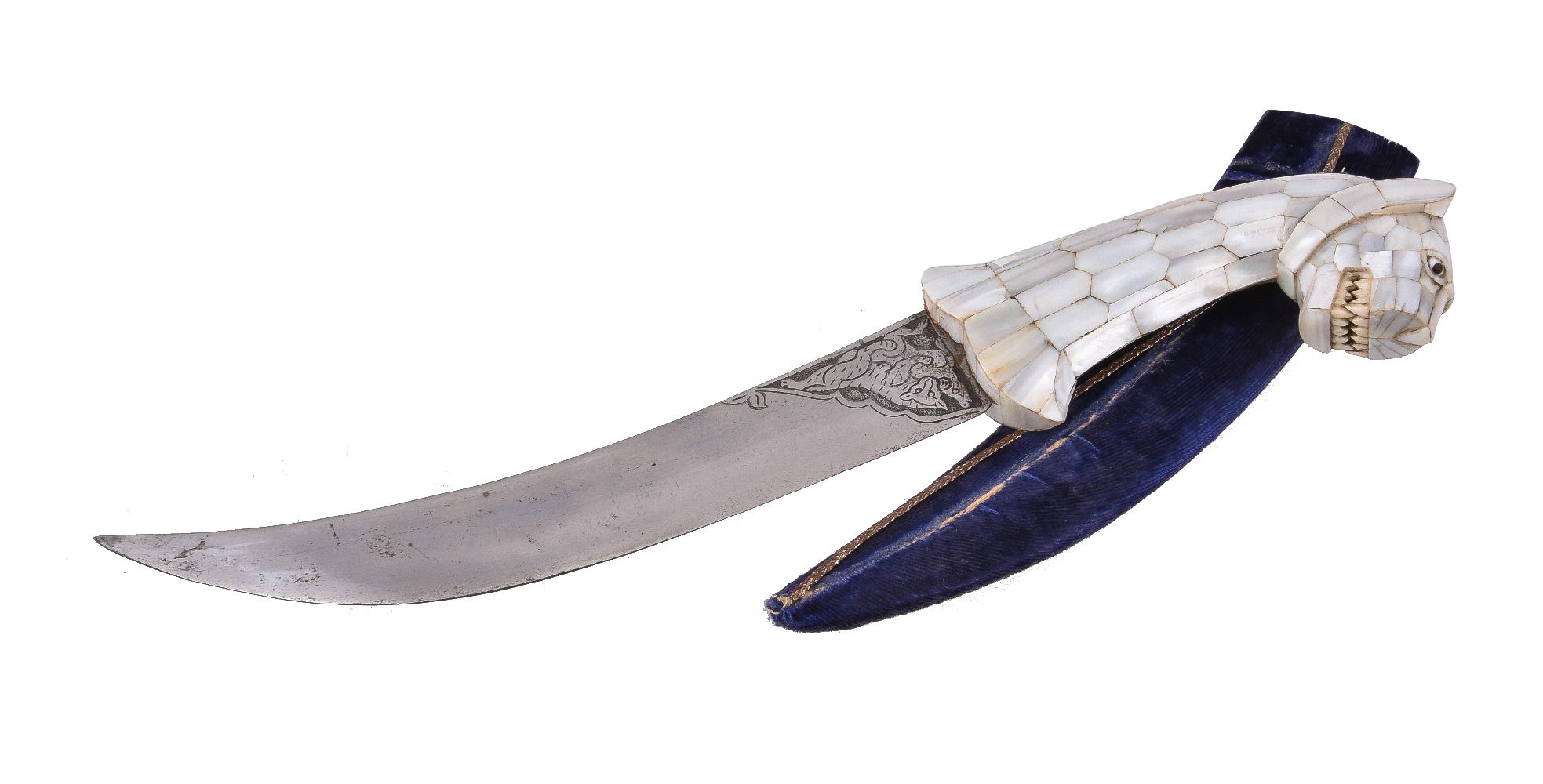 ϒ A bone and mother-of-pearl mounted dagger in Mughal style