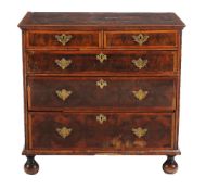 A William and Mary oyster veneered chest of drawers